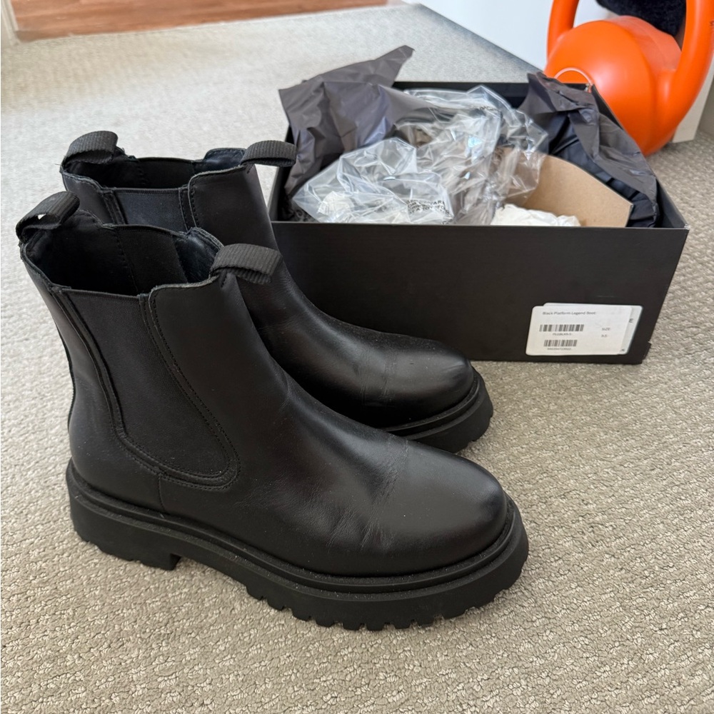 Thursday Boot Company Black Leather Combat Boots